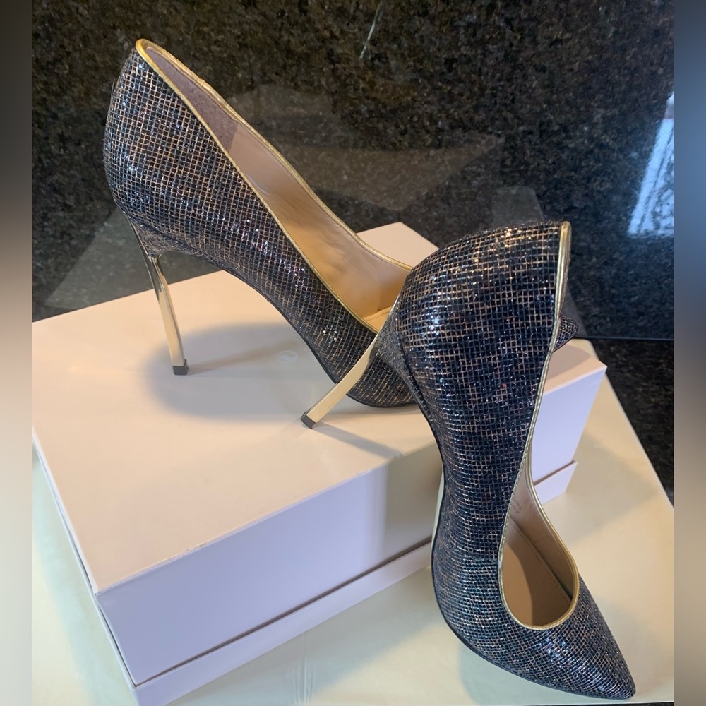 Enzo Angiolini Leopard glitter pumps ~ Size 9.5